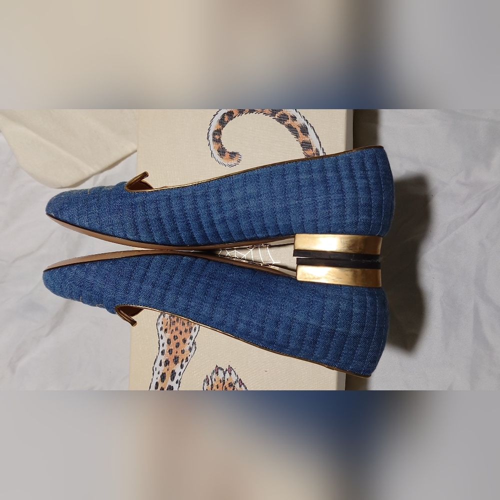 Charlotte Olympia Denim Embroidered Accent Ballet Flats - Picture 6 of 10